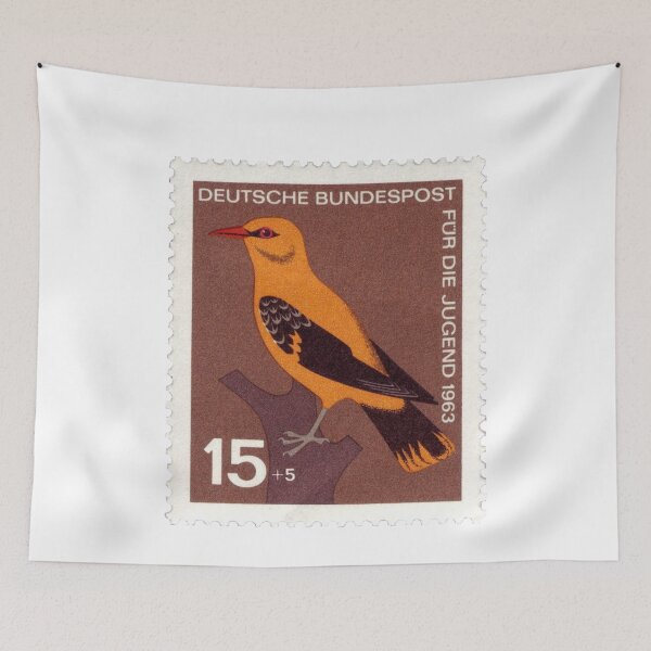 Item preview, Germany Orange Bird 1963 Vintage Postage Stamp designed and sold by red-amber65.