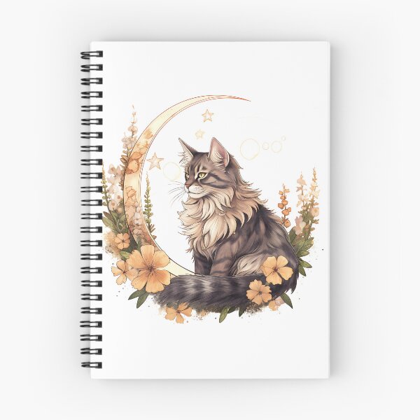 Item preview, Mystic Moon Cat – Boho Floral Art - Mythical Cat designed and sold by AuraByMarv.