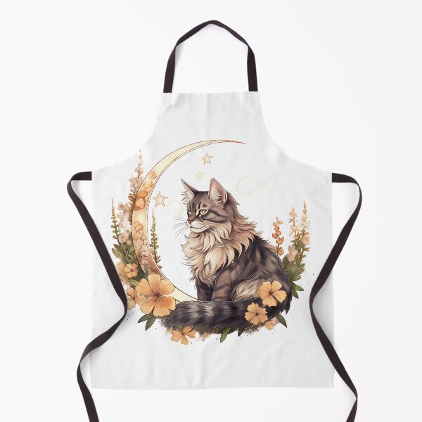 Item preview, Mystic Moon Cat – Boho Floral Art - Mythical Cat designed and sold by AuraByMarv.