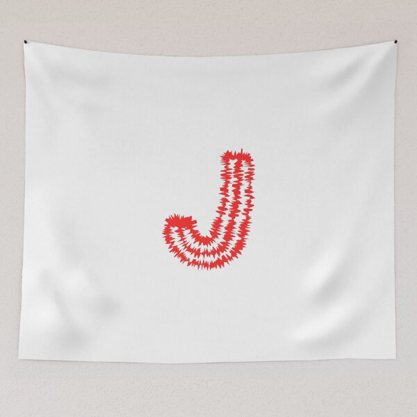 Item preview, Letter J Red Static Glitch Art designed and sold by uncoXab.