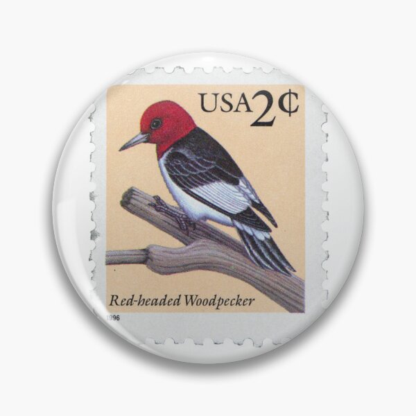 Item preview, USA Red-Headed Woodpecker Vintage Postage Stamp designed and sold by red-amber65.
