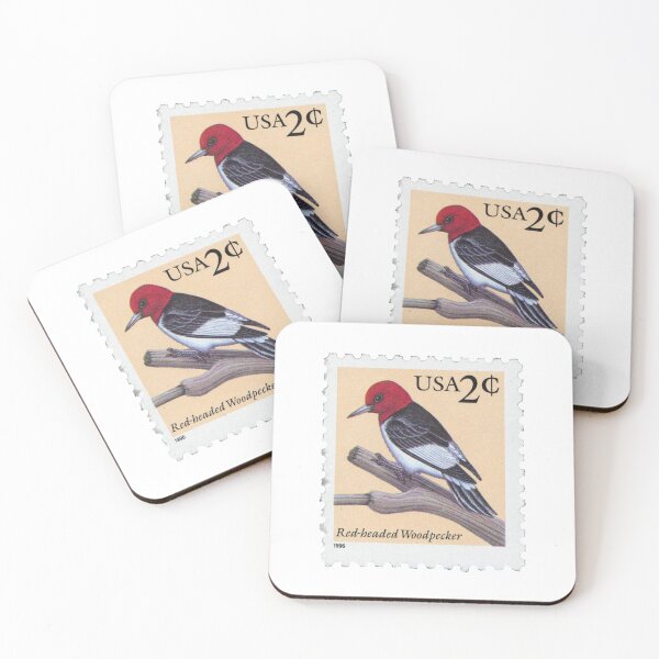 Item preview, USA Red-Headed Woodpecker Vintage Postage Stamp designed and sold by red-amber65.