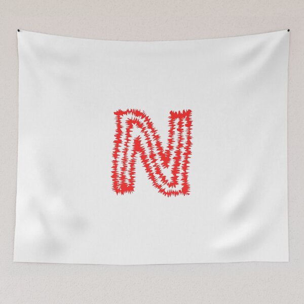 Item preview, Letter N Red Static Glitch Art designed and sold by uncoXab.