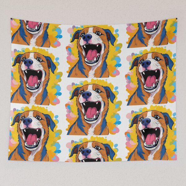 Item preview, Dog with Paint Splatter Print Smiling Dog Design Wrapping Paper designed and sold by bestggraphico.