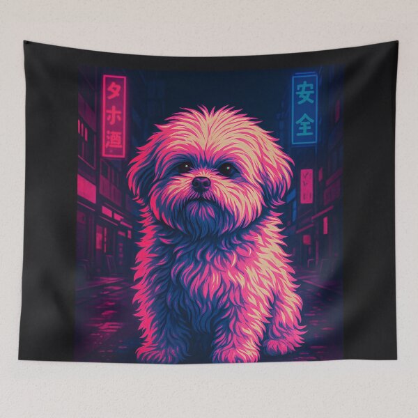 Item preview, Neon Tokyo Dog – Cyberpunk Street Art designed and sold by Sim shin.