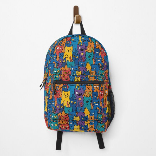 Item preview, Seamless Vibrant Cat Doodle Pattern designed and sold by Nope Cats.