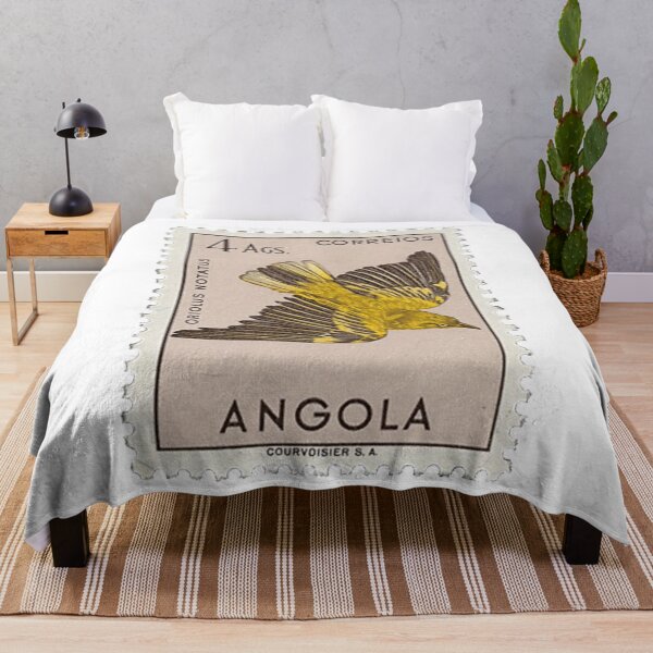 Item preview, Angola Yellow Oriolus Vintage Postage Stamp designed and sold by red-amber65.