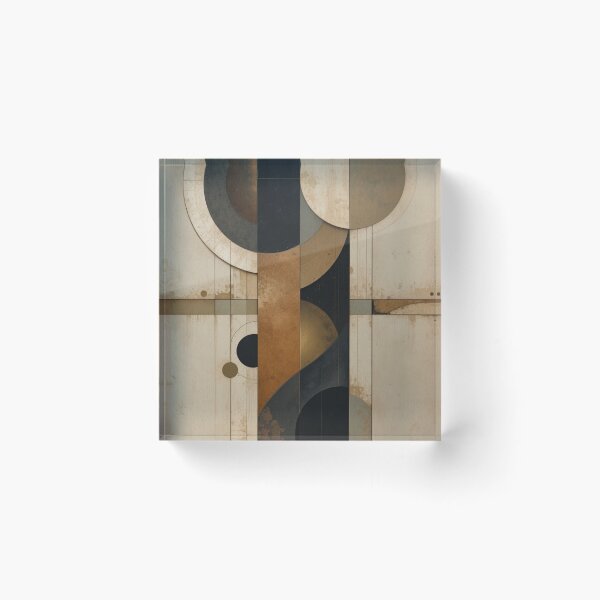Item preview, Bauhaus Horizon: Non-Figurative Geometry in Iron Oxide and Frosted Cement designed and sold by mrpuchleitner.
