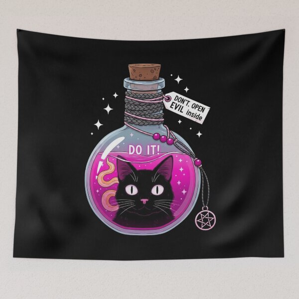 Item preview, Mystical Black Cat Potion Bottle Cute Occult Design designed and sold by MotivaChic.
