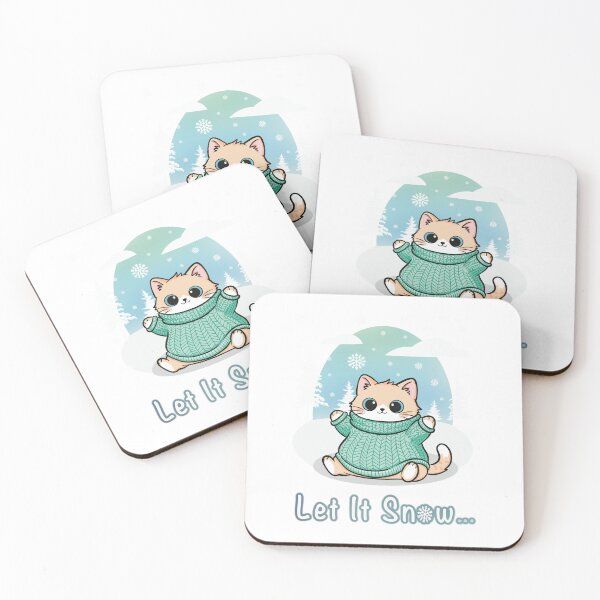 Item preview, Cute Winter Cat in Cozy Sweater Let It Snow Design designed and sold by Elizarfa.