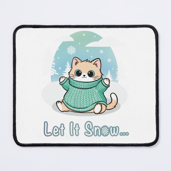 Item preview, Cute Winter Cat in Cozy Sweater Let It Snow Design designed and sold by Elizarfa.