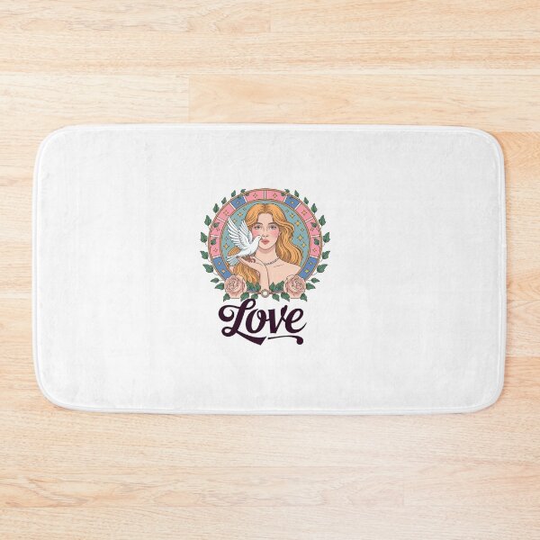 Item preview, 1970s Iron On Transfer LOVE Slogan Hippy Girl designed and sold by HollyBellArtSte.