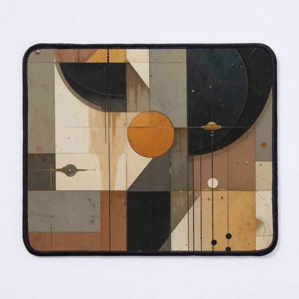 Item preview, Bauhaus Fracture: Pure Geometric Abstraction in Blood Rust and Graphite Shadow designed and sold by mrpuchleitner.