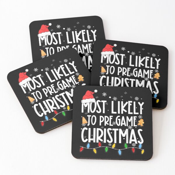 Item preview, Humorous "Most Likely to Pre-Game Christmas" Quote, Festive String Lights Graphic designed and sold by WilliaMaler.
