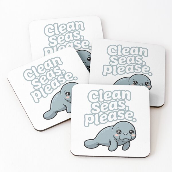 Item preview, Clean Seas Please Cute Manatee Ocean Lover Gift designed and sold by chattsuede.