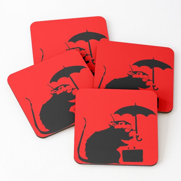 Item preview, Banksy Stencil Rat Walking with Umbrella designed and sold by DonVivaldo.