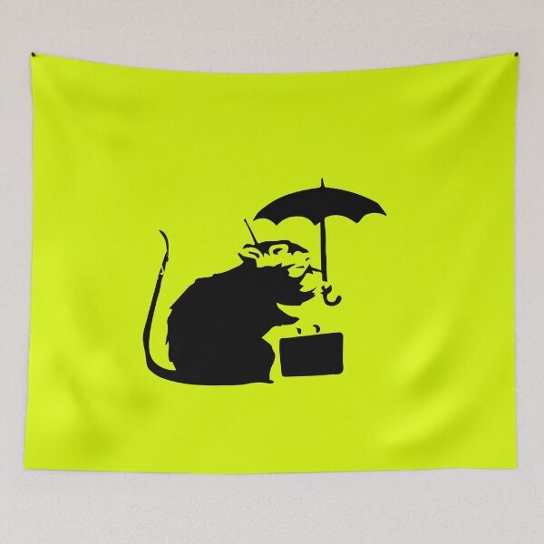 Item preview, Banksy Stencil Rat Walking with Umbrella designed and sold by DonVivaldo.