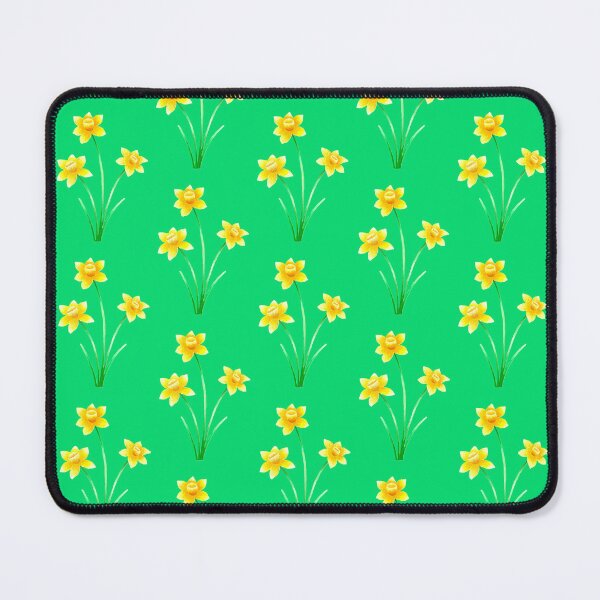 Item preview, Yellow daffodils design green background unique colourful original gift present designed and sold by Arniesart85.
