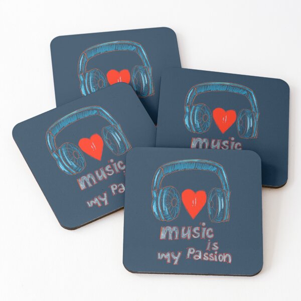 Item preview, Music Is My Passion – Heart & Headphones Art designed and sold by CreationbyNiki.
