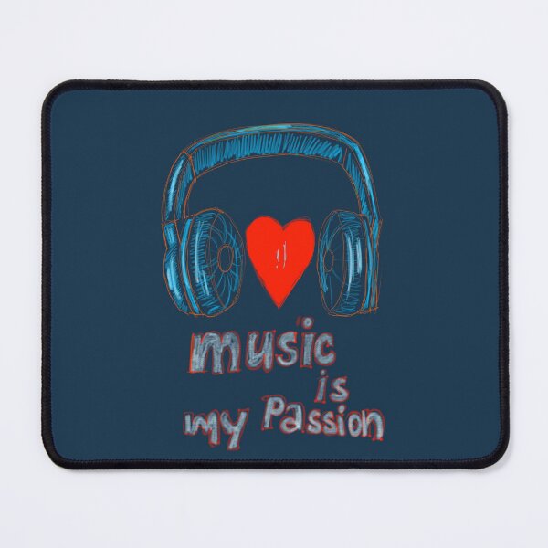 Item preview, Music Is My Passion – Heart & Headphones Art designed and sold by CreationbyNiki.