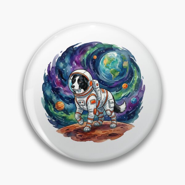 Item preview, Border Collie caprichoso, astronauta, perro espacial, regalo de acuarela designed and sold by chattsuede.