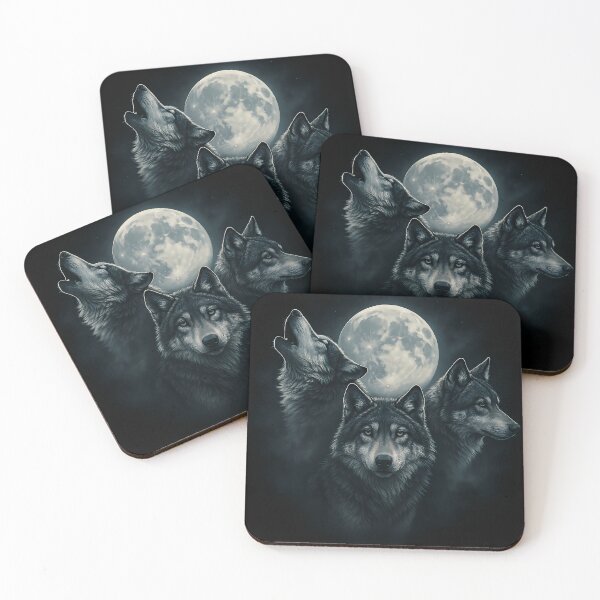Item preview, Vintage Wolves Howling at Moon designed and sold by ZBIFBOUETLA.