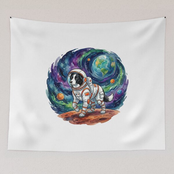 Item preview, Whimsical Border Collie Astronaut Space Dog Watercolor Gift designed and sold by chattsuede.