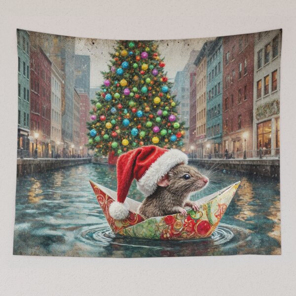 Item preview, Festive Rat Sailing an Origami Boat designed and sold by M-Y-A-R-T-.