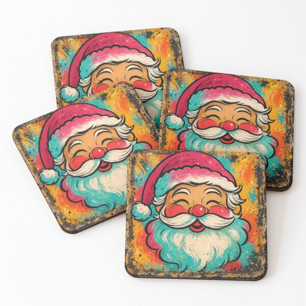 Item preview, Retro Brushstroke Santa Christmas Art designed and sold by FOFANOS28.