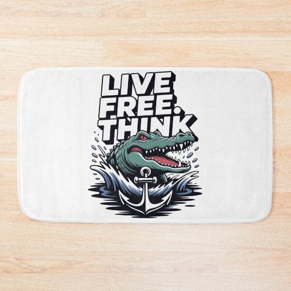 Item preview, Live Free Think Rebel Crocodile Grunge Art Gift designed and sold by chattsuede.