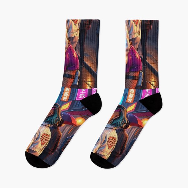 Item preview, Cyberpunk Street Rebel - Neon Night City Fashion Portrait designed and sold by AiDigitalSanctum.