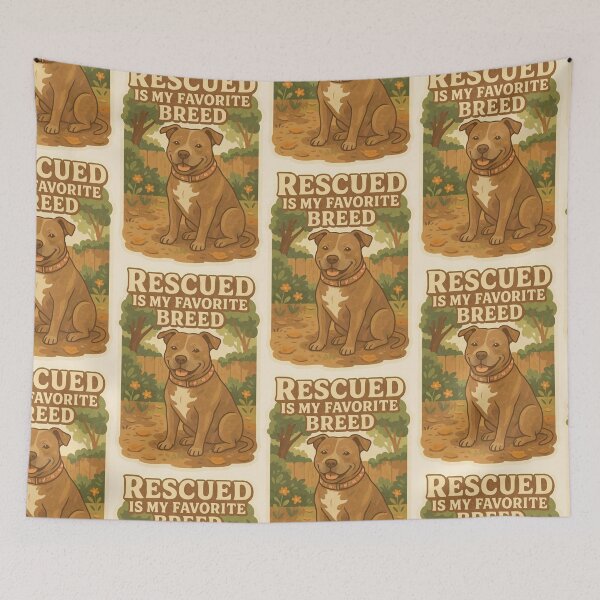 Item preview, Rescued Is My Favorite Breed – Rescue Dog Art designed and sold by Tiny Joy World.