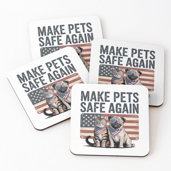 Item preview, Distressed Patriotic Make Pets Safe Again Cat Pug Gift designed and sold by chattsuede.