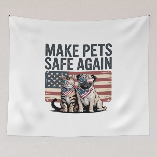 Item preview, Distressed Patriotic Make Pets Safe Again Cat Pug Gift designed and sold by chattsuede.