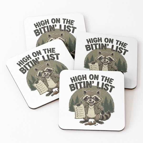 Item preview, Vintage Raccoon High On The Bitin' List Funny Gift designed and sold by chattsuede.
