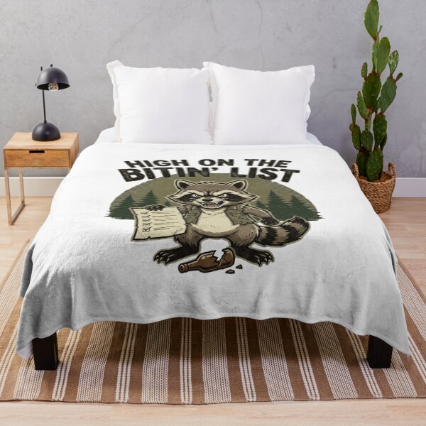 Item preview, Vintage Raccoon High On The Bitin' List Funny Gift designed and sold by chattsuede.