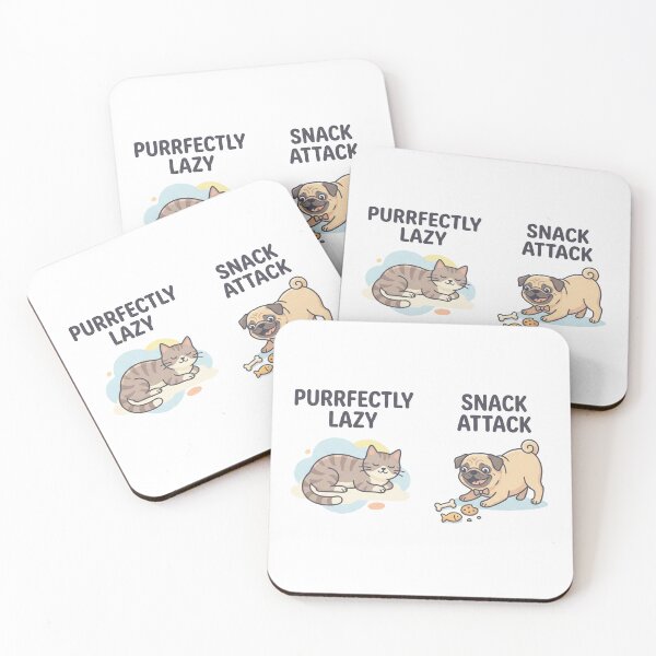 Item preview, Cute Funny Pet Purrfectly Lazy Cat Snack Attack Dog designed and sold by chattsuede.