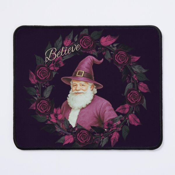 Item preview, Believe – Mulberry Witch Santa Christmas Rose Wreath Art by CarmaQuanTarot designed and sold by CarmaQuanTarot.