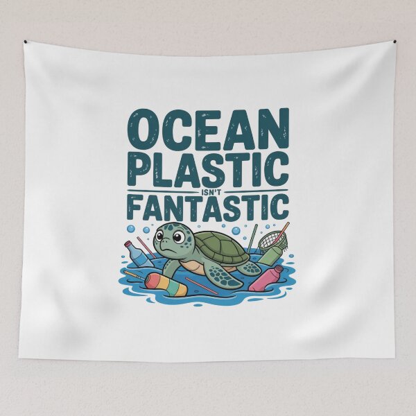 Item preview, Ocean Plastic Isnt Fantastic Sad Sea Turtle Environmental Gift designed and sold by chattsuede.