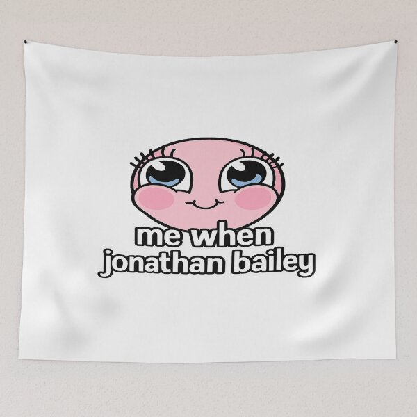 Item preview, Cute Blush Emoji Sticker – Me When Jonathan Bailey designed and sold by Gurjeetpixelart.