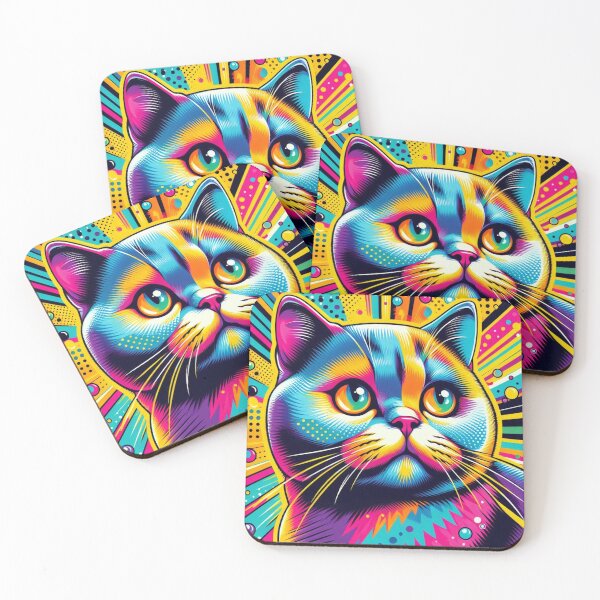 Item preview, Pop Art Cat – Neon Whiskers & Starry Eyes designed and sold by Dogandesighn.