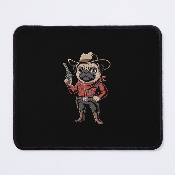 Item preview, Cowboy Pug Dog Funny Western Outfit Red Pug Cowboy Meme designed and sold by IhanVaanMaArt.