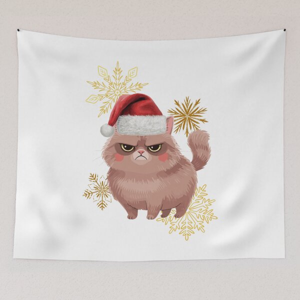 Item preview, Grumpy Cat in a Santa Hat – Christmas Illustration designed and sold by iamKRUK.