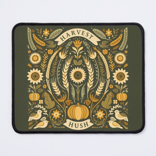 Item preview, Harvest Hush Pumpkin with Sunflowers and Wheat – Scandinavian Folk Art by heidiannemorris © designed and sold by FOLK ART FUSION.