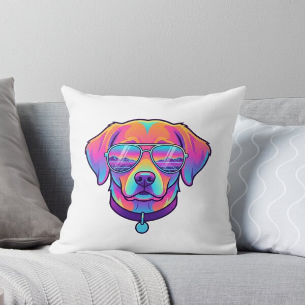 Item preview, Cool Neon Synthwave Dog Sunglasses Retro Gift designed and sold by chattsuede.