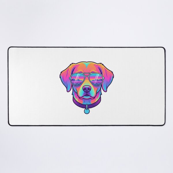 Item preview, Cool Neon Synthwave Dog Sunglasses Retro Gift designed and sold by chattsuede.