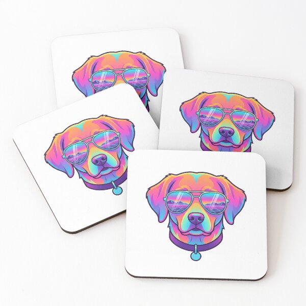 Item preview, Cool Neon Synthwave Dog Sunglasses Retro Gift designed and sold by chattsuede.