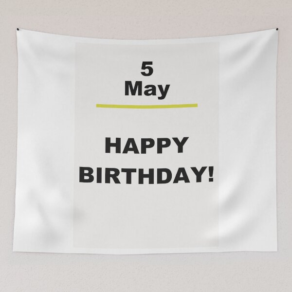 Artikelvorschau, Minimalistisches Design zum Geburtstag – 5. Mai entworfen und verkauft von ariksworld.