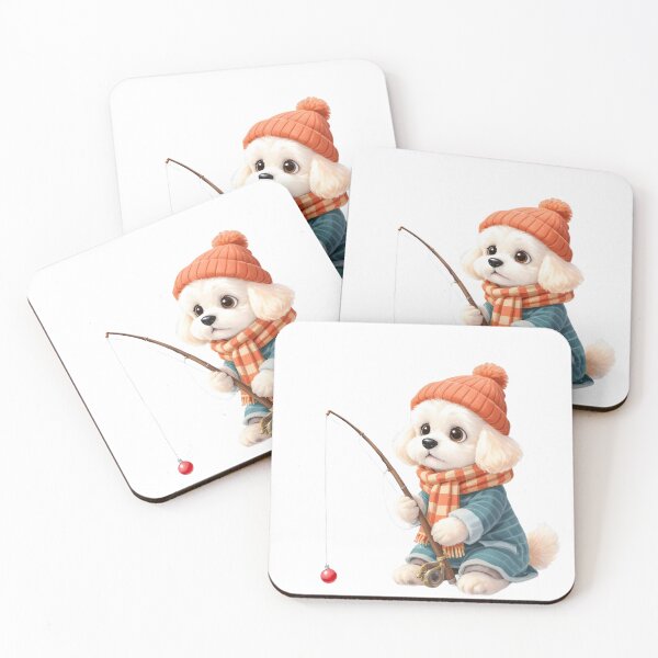 Item preview, Cozy Ice Fishing Dog Art Print designed and sold by Kedspicedesign.