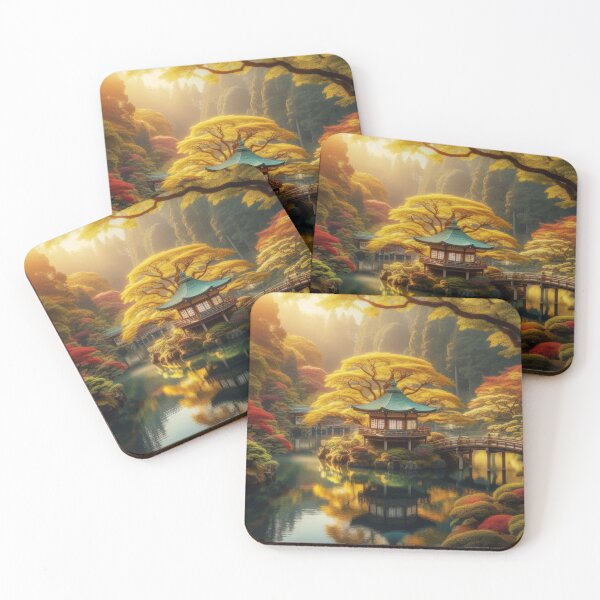 Item preview, Golden Serenity: An Autumn Japanese Garden designed and sold by IraBum.